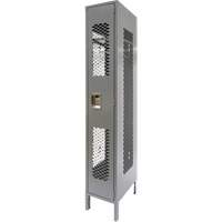 Vented Lockers, 12" x 18" x 78", Steel, Grey, Knocked Down, Perforated Cintas