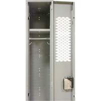 Vented Lockers, 12" x 18" x 88", Steel, Grey, Knocked Down, Perforated Cintas
