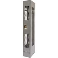 Vented Lockers, 12" x 18" x 78", Steel, Grey, Knocked Down, Perforated Cintas