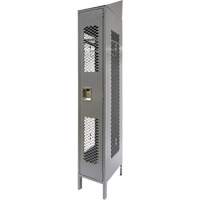 Vented Lockers, 12" x 18" x 88", Steel, Grey, Knocked Down, Perforated Cintas