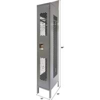 Vented Lockers, 12" x 18" x 88", Steel, Grey, Knocked Down, Perforated Cintas
