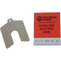 Slotted Shim Assortments, 5" L x 0.001"- 0.125" Thickness, 5" W, Stainless Steel Cintas