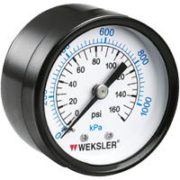 Dry Pressure Gauge, 1-1/2" , 0 - 160 psi, Back Mount, Analogue Cintas