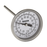 Bi-Metal Thermometers, Contact, Analogue, 0-250°F (-20-120°C) Cintas