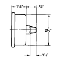 Manom&egrave;tres,  2-1/2", 30" Hg-0" Vac, Fixation inf&eacute;rieure, Analogique rempli de liquide Cintas