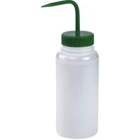 Wide-Mouth Polyethylene Wash Bottle with Green Polypropylene Cap Cintas