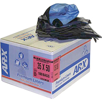 Premium Liners, 2X Strong, 26" W x 36" L, Black, 64.35 L (17 Gal.) Capacity Cintas