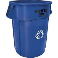 BRUTE&reg; Round Recycling Containers, Bulk, Plastic, 44 US gal. Cintas