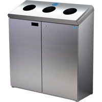 Station de recyclage au sol, Vrac, Acier inoxydable, 42 gal. Cintas