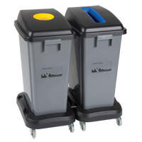 Socle roulant pour contenant &agrave; d&eacute;chets & &agrave; recyclage, Polypropyl&egrave;ne, Noir, Convient aux contenants  Cintas