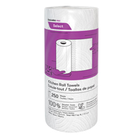 Pro Select Kitchen Towel Roll, 2 Ply, 250 Sheets/Roll, 8" W, 11" L Cintas