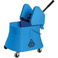 Ensemble de seau pour vadrouille et essoreuse Champ, Pression vers le bas, 7,5 gal. US (30 pintes), Bleu Cintas