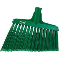 Angled Broom Head, Split Bristles, 11-1/2", Polyester, Green Cintas