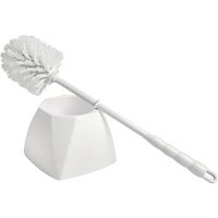 Brosse &agrave; cuvettes avec coupelle, 15-1/2" l, Soies Polypropyl&egrave;ne, Blanc Cintas