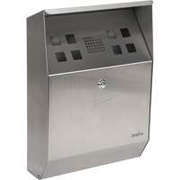 Smoking Receptacle, Wall-Mount, Stainless Steel, 1.6 Litres Capacity, 13-4/5" Height Cintas