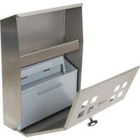 Smoking Receptacle, Wall-Mount, Stainless Steel, 1.6 Litres Capacity, 13-4/5" Height Cintas