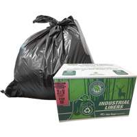 EcoLogo&reg; Garbage Bags, X-Strong, 48" W x 60" L, Clear, 246.05 L (65 Gal.) Capacity Cintas