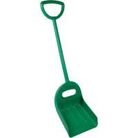 Double Grip Wide Shovel, 14" x 18" Blade, 47-1/2" Length, Plastic, Green Cintas