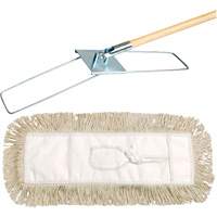 Break-Ezy Dust Mop System, Tie-On Style, Cotton, 48" L x 3-1/2" W Cintas
