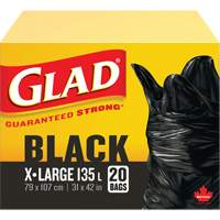 Sacs &agrave; ordures 135 L, R&eacute;gulier, 31" la x 42" lo, Noir Cintas