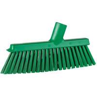 Dustpan Broom with Angled Thread, Medium Bristles, 10", Polyester, Green Cintas