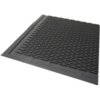 Tapis dext&eacute;rieur, Caoutchouc, Grattoir Type, Motif Plein, 3' x 5', Noir Cintas