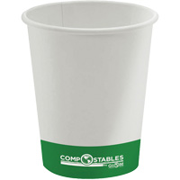 Gobelets en papier compostable chaud/froid &agrave; paroi simple, 8 oz, Multicolore Cintas