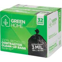 Sacs &agrave; ordures Green Home, Fort, 33" la x 48" lo, 3 mils, Noir, Capacit&eacute; 159 L (42 gal.) Cintas