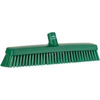 Push Broom Head, Fine/Stiff Bristles, 16-1/2", Polyester/Polypropylene, Green Cintas