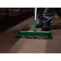 Push Broom Head, Fine/Stiff Bristles, 16-1/2", Polyester/Polypropylene, Green Cintas