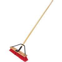Push Broom with Braced Handle, 18", Medium, PVC Bristles Cintas