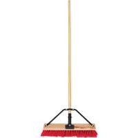 Push Broom with Braced Handle, 18", Medium, PVC Bristles Cintas