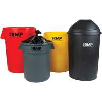 Half-Round Garbage Bin with Lid, Polyethylene, 21 US gal. Cintas