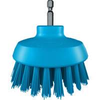 Brosse ronde HyDrive pour perceuse, Soies Tr&egrave;s ferme, Longueur de 3-1/10", Bleu Cintas