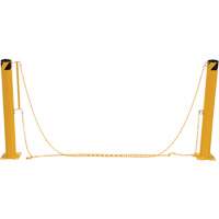 Syst&egrave;me de bornes de protection et chaînes pour quai, Acier, 42" h x 6-5/8" la, Jaune Cintas