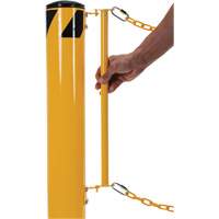 Syst&egrave;me de bornes de protection et chaînes pour quai, Acier, 42" h x 6-5/8" la, Jaune Cintas