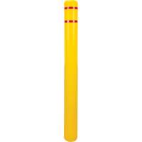 Capuchon en poly&eacute;thyl&egrave;ne pour borne de protection, 4-1/2" dia. x 52" l, Rouge/Jaune Cintas