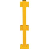 Poteau en ligne pour garde-corps l&eacute;gers, Acier, 42" h, Jaune s&eacute;curit&eacute; OSHA Cintas