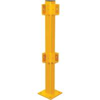 Poteau de coin pour garde-corps l&eacute;gers, Acier, 42" h, Jaune s&eacute;curit&eacute; OSHA Cintas