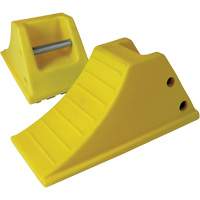 40 Ton Large Equipment Wheel Chock with Grip Pads, Urethane, Yellow Cintas