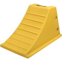 75 Ton Large Equipment Wheel Chock with Grip Pads, Urethane, Yellow Cintas