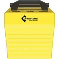 Cale de roue ultra-robuste pour l'exploitation mini&egrave;re Checkers Safety, PEHD, Jaune, 14-1/2" la x 17-1/2" p x 16" h Cintas