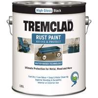 Tremclad&reg; Water-Based Rust Paint, 3.78 L, Gallon, Black Cintas