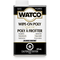 Teinture &agrave; essuyage en poly Watco, 473 ml, Transparent, Brillant Cintas