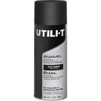 Peinture-&eacute;mail en a&eacute;rosol polyvalent UTILI-T, Noir, Plat, 10 oz/283 g, Canette a&eacute;rosol Cintas