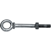 Eye Bolts, 3/8" Dia., 2-1/2" L, Galvanized, 1200 lbs. (0.6 tons) Capacity Cintas