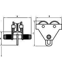 Chariots ajustables, 1000 lb (0,5 tonne) Cintas