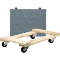 Chariots en bois franc - usage moyen, Roues en Polyol&eacute;fine, Capacit&eacute; de 900 lb, 18" la x 24" p x 7" h Cintas