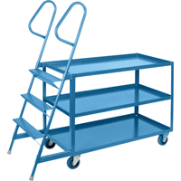 Stock Picking Carts, Steel, 24" W x 64" D, 3 Shelves, 1200 lbs. Capacity Cintas