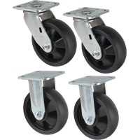 Jeu de roulettes, Fixe/Pivotant, 6" (152,4 mm), Nylon, 2400 lb (1089 kg) Cintas